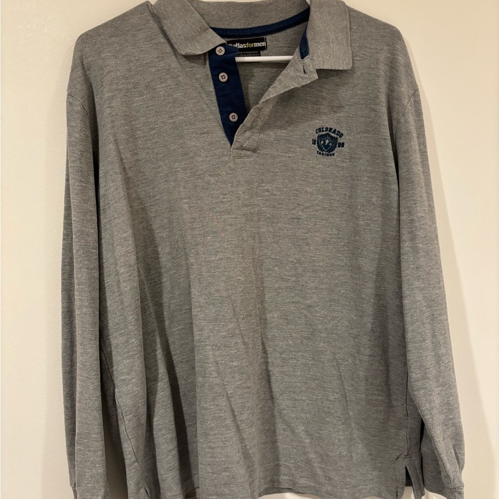 Colorado Springs Long-Sleeve Grey Polo Shirt